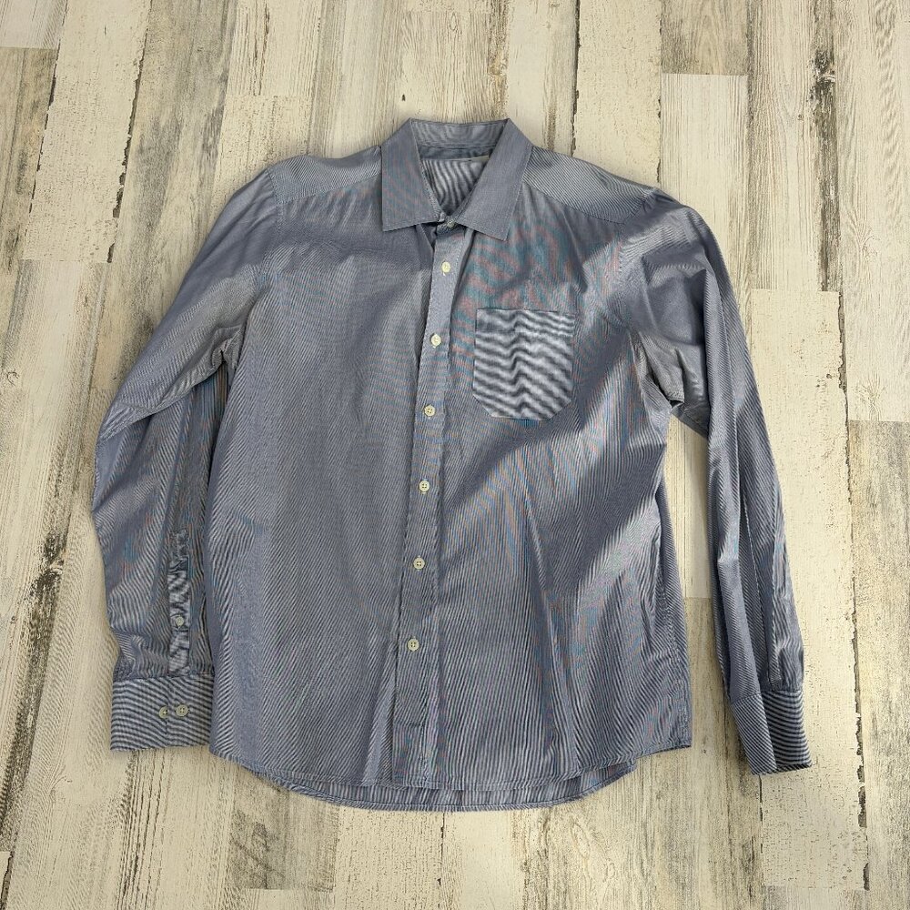 Kenneth Cole Men's Size Medium Microstripe Button Down Shirt Cotton